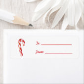 Red White Candy Cane Christmas ラベル (インサイチュ)