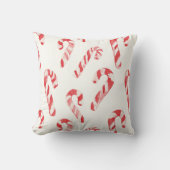 Red White Candy Cane Ornaments Christmas クッション (正面)