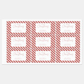 Red & White Candy Cane Stripes Merry Christmas ラベル (シート)