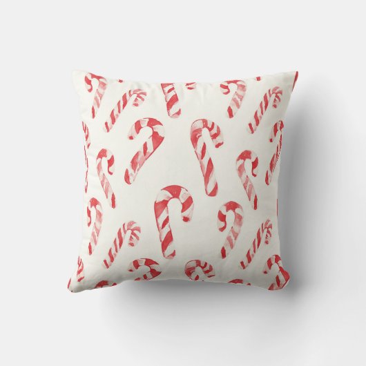 Red White Candy Canes Christmas   クッション (裏面)