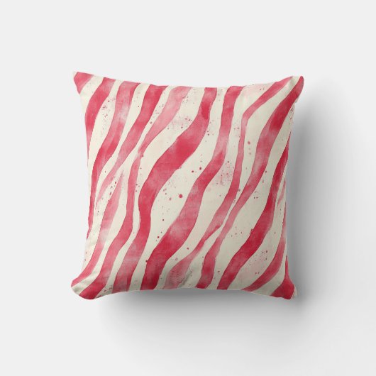 Red White Candy Canes Christmas   クッション (正面)