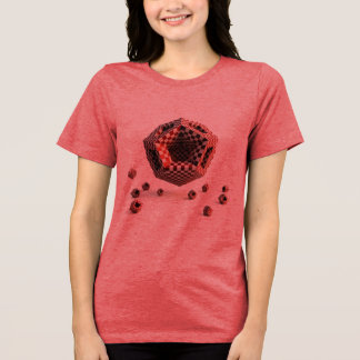 Red & White Checkerboard Geometric Objects トライブレンドＴシャツ