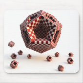 Red & White Checkerboard Geometric Objects マウスパッド (正面)