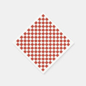 Red& White Checkered Pattern Mid Century Modern スタンダードカクテルナプキン (角)