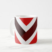 Red White Chevron Geometric Pattern コーヒーマグカップ (正面左)