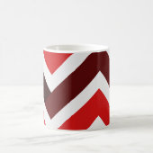 Red White Chevron Geometric Pattern コーヒーマグカップ (中央)