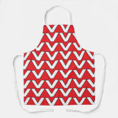 Red White Chevron Stripe エプロン (正面)