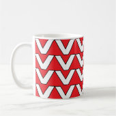 Red White Chevron Stripe コーヒーマグカップ (左)
