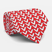 Red White Chevron Stripe ネクタイ (ロール)
