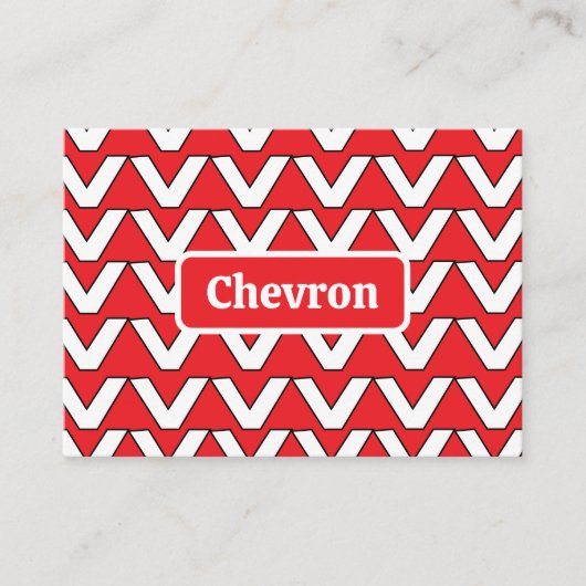Red White Chevron Stripe 名刺 (正面)