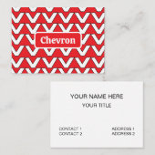 Red White Chevron Stripe 名刺 (正面/裏面)