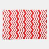 Red White Chevron Zigzag Pattern Design  キッチンタオル (横)
