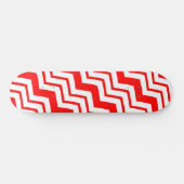 Red White Chevron Zigzag Pattern Design  スケートボード (横)