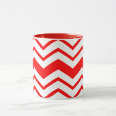 Red White Chevron Zigzag Pattern Design  マグカップ (中央)