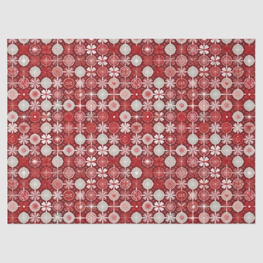 Red White Christmas Candy Pattern#13 ID1009 薄葉紙 (正面)