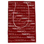 Red & White Christmas Gift Bag | Santa's Reindeer ミディアムペーパーバッグ (正面)