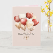 Red White Cream Hearts Love Valentine's Day カード (黄色い花)