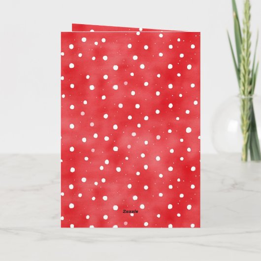 Red White Dots Daisy Flower Birthday カード (裏面)