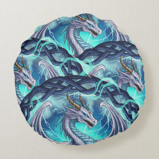 Red white Dragon pillow ラウンドクッション
