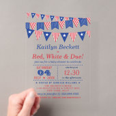 Red, White & Due | 赤ちゃんのハーフバースデー・ベビーシャワー アクリル招待状 (インサイチュ (ポータブル))