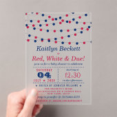 Red, White & Due | 赤ちゃんの独立記念日お披露目会 アクリル招待状 (インサイチュ (ポータブル))