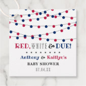 Red, White & Due! 7月4日のベビーシャワー フェイバータグ (正面)