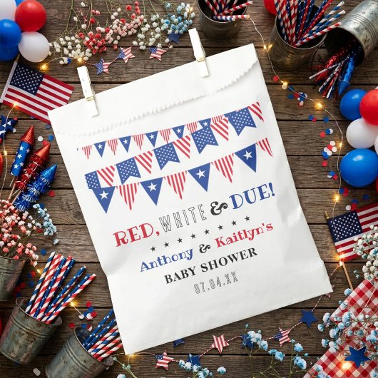 Red, White & Due! 7月4日のベビーシャワー フェイバーバッグ