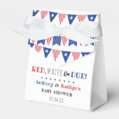 Red, White & Due! 7月4日のベビーシャワー フェイバーボックス (正面サイド)