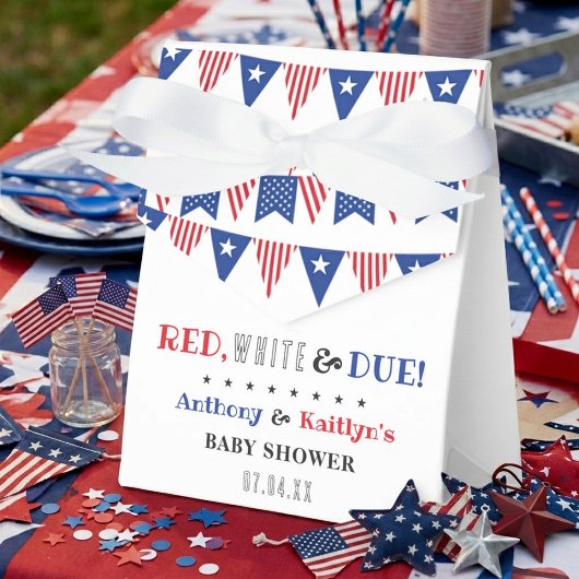 Red, White & Due! 7月4日のベビーシャワー フェイバーボックス