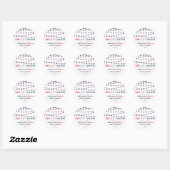 Red, White & Due! 7月4日のベビーシャワー ラウンドシール (シート)