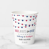 Red, White & Due! 7月4日のベビーシャワー 紙コップ (裏面)