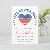 Red White & Due Baby Shower Invitation 招待状 (スタンド正面)