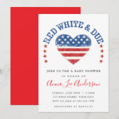 Red White & Due Baby Shower Invitation 招待状 (正面/裏面)