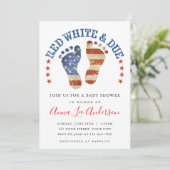 Red White & Due Baby Shower Invitation 招待状 (スタンド正面)