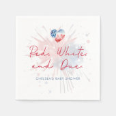 Red White & Due Baby Shower Napkins スタンダードカクテルナプキン (正面)