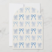 Red White & Due Bow Stripes Boy Baby Shower 招待状 (裏面)