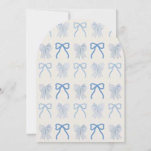 Red White & Due Bow Stripes Boy Baby Shower 招待状 (裏面)