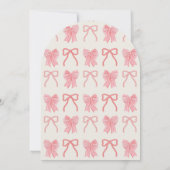 Red White & Due Bow Stripes Girl Baby Shower 招待状 (裏面)