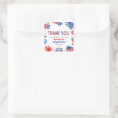 Red, White & Due Gender Neutral Baby Shower スクエアシール (バッグ)