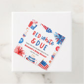 Red, White & Due Gender Neutral Baby Shower フェイバータグ (インサイチュ)