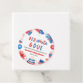 Red, White & Due Gender Neutral Baby Shower フェイバータグ (インサイチュ)