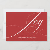 Red White Elegant Modern Joy Corporate Logo シーズンカード (正面)