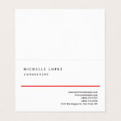 Red White Elegant Plain Professional Linen 名刺 (外部フラット)