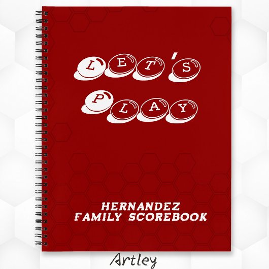 Red White Family Name Board Game Scorebook ノートブック