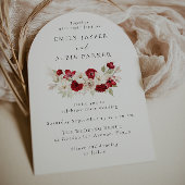 Red & White Floral Elegance Wedding Invitation 招待状