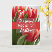 Red White Flower Thank You Card カード (黄色い花)