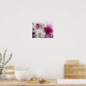 Red & White Flower Wall Art – Elegant Floral Decor ポスター (キッチン)