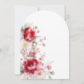 Red White Flowers Arch First Communion 招待状 (裏面)