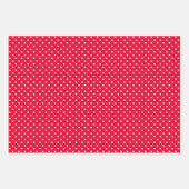 Red & White Fun & Unique Stripes & Polka Dots ラッピングペーパーシート (正面3)