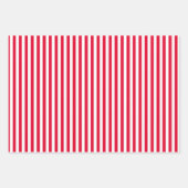 Red & White Fun & Unique Stripes & Polka Dots ラッピングペーパーシート (正面2)